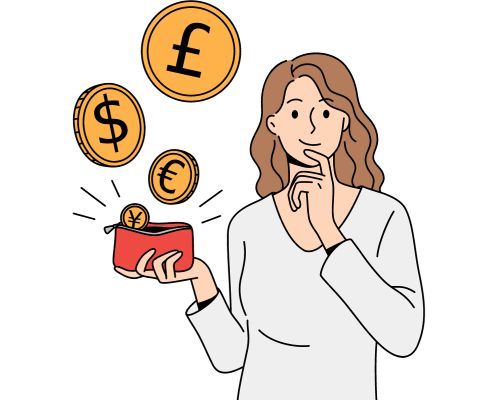 illustration femme avec argent