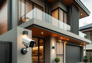 caméra de surveillance sur une maison moderne