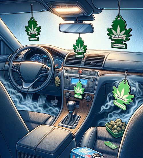 illsutration d'odeur de cannabis dans une voiture