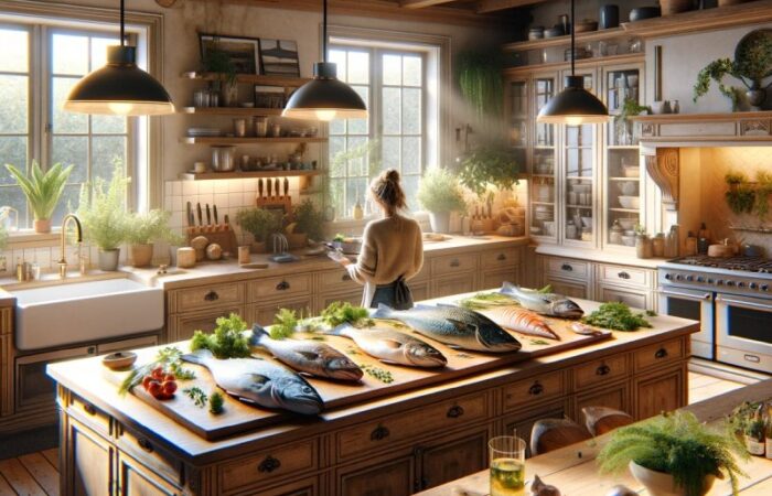 illustration odeur de poisson dans cuisine