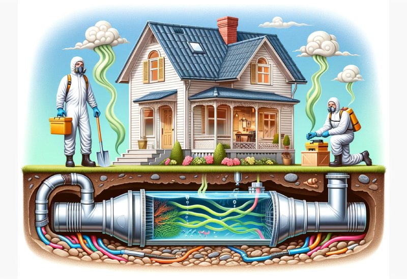 illustration d'odeur de fosse septique dans maison