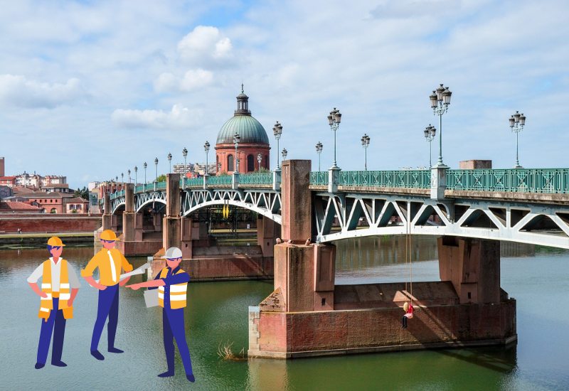pont de Toulouse avec ouvriers