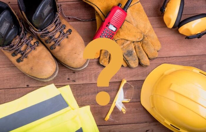 matériel de chantier avec point d'intérogation