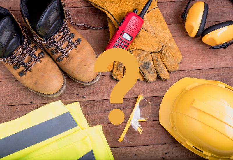 matériel de chantier avec point d'intérogation